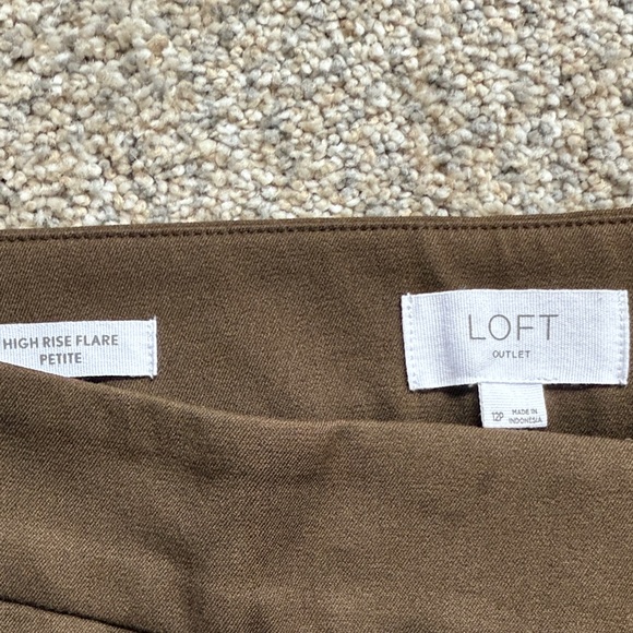 LOFT Women's Brown High Rise Flare Pants - Picture 2 of 5